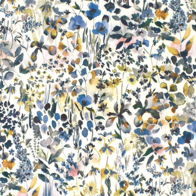 生地 LIBERTY FABRICS リバティ・ファブリックス タナローン エターナル Felda フェルダ(3631116) BE.ブルー 09Ac03j