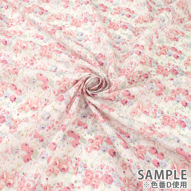 生地 LIBERTY FABRICS リバティ・ファブリックス オーガニックタナローン 2024SS Carolyn キャロリン(157J911) B.ブルー 09Ac03j