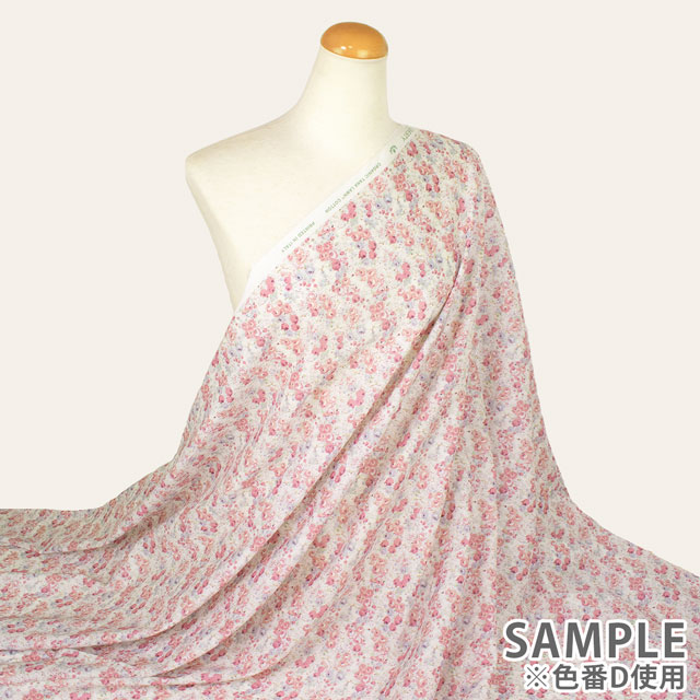 生地 LIBERTY FABRICS リバティ・ファブリックス オーガニックタナローン 2024SS Carolyn キャロリン(157J911) B.ブルー 09Ac03j