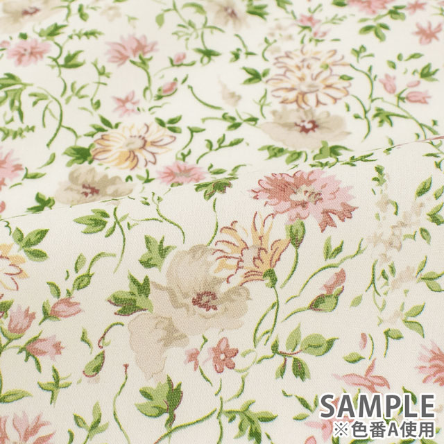 生地 LIBERTY FABRICS リバティ・ファブリックス オーガニックタナローン 2024SS Beatrice ベアトリス(157J912) A.アイボリー 09Ac04j
