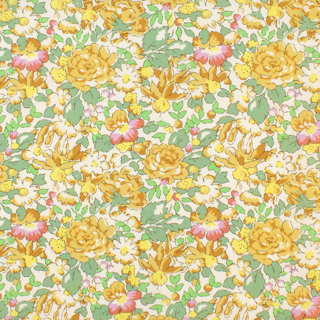 生地 LIBERTY FABRICS リバティ・ファブリックス オーガニックタナローン 2025AW Powis Rose ポウィス・ローズ(25-157J931) 25BU.イエロー 09Ac03j
