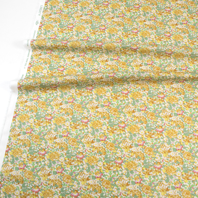 生地 LIBERTY FABRICS リバティ・ファブリックス オーガニックタナローン 2025AW Powis Rose ポウィス・ローズ(25-157J931) 25BU.イエロー 09Ac03j