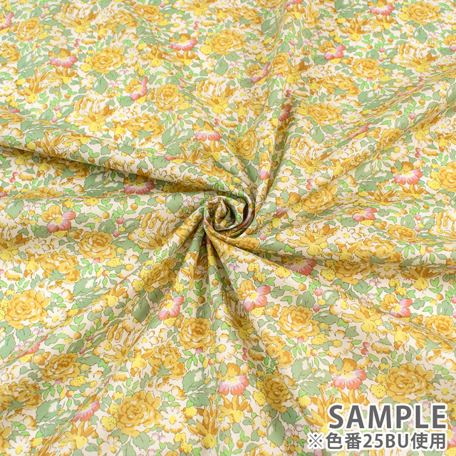 生地 LIBERTY FABRICS リバティ・ファブリックス オーガニックタナローン 2025AW Powis Rose ポウィス・ローズ(25-157J931) 25BU.イエロー 09Ac03j