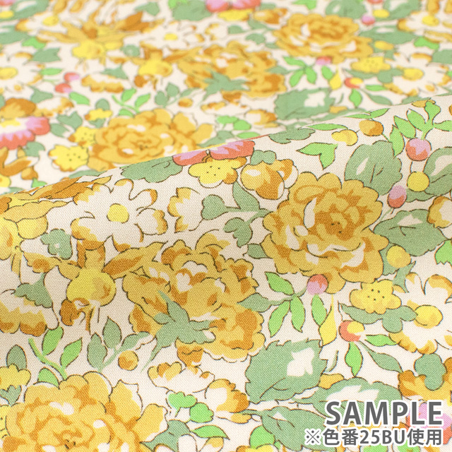 生地 LIBERTY FABRICS リバティ・ファブリックス オーガニックタナローン 2025AW Powis Rose ポウィス・ローズ(25-157J931) 25BU.イエロー 09Ac03j
