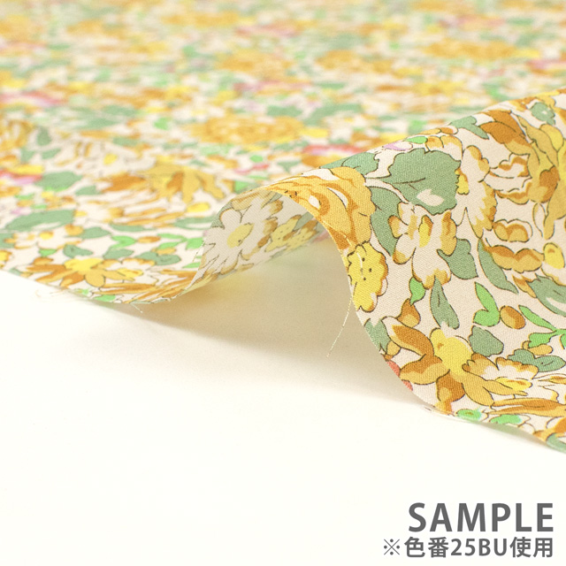 生地 LIBERTY FABRICS リバティ・ファブリックス オーガニックタナローン 2025AW Powis Rose ポウィス・ローズ(25-157J931) 25BU.イエロー 09Ac03j