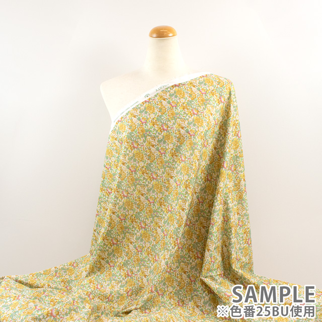生地 LIBERTY FABRICS リバティ・ファブリックス オーガニックタナローン 2025AW Powis Rose ポウィス・ローズ(25-157J931) 25BU.イエロー 09Ac03j