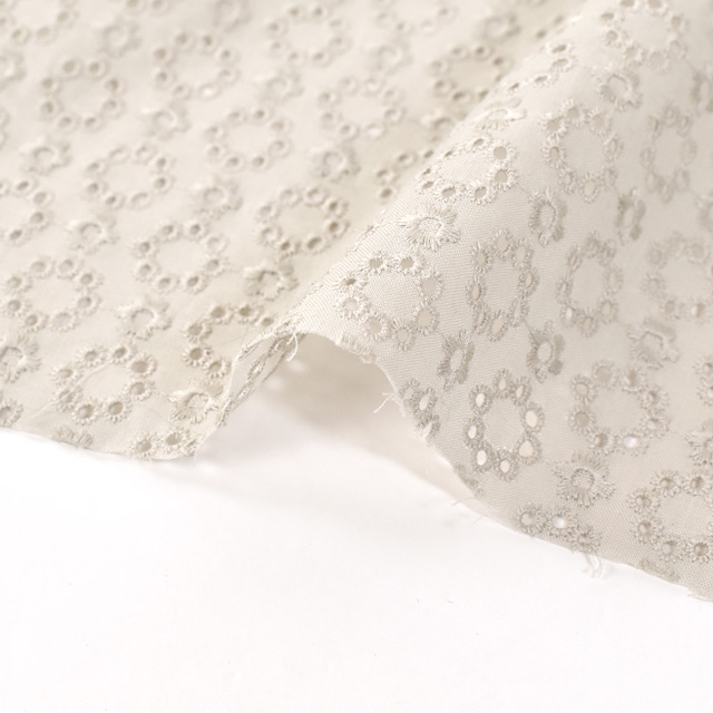 生地 綿レース 小花サークル(M0441040) 2.オフ 99Zz99_