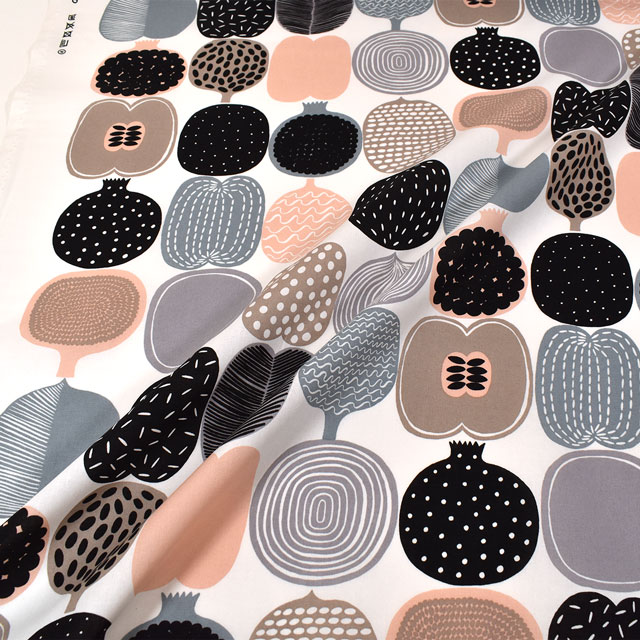 生地 marimekko-マリメッコ- コンポッティ (065779) 180.ホワイト×ベージュ×グレー 09Ac04_