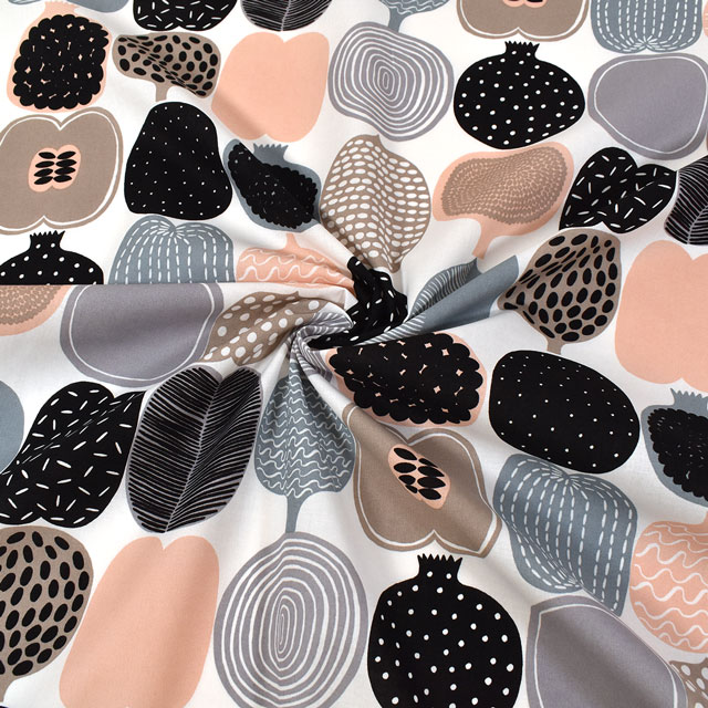 生地 marimekko-マリメッコ- コンポッティ (065779) 180.ホワイト×ベージュ×グレー 09Ac04_