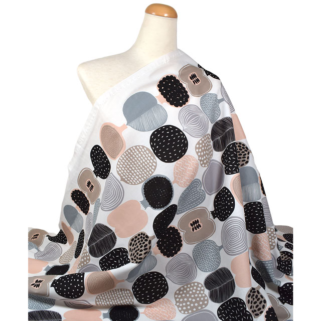 生地 marimekko-マリメッコ- コンポッティ (065779) 180.ホワイト×ベージュ×グレー 09Ac04_