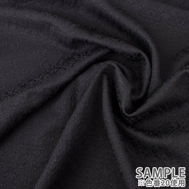 生地 バタフライジャガード(ME7619) 20.ブラック 10Aa05_