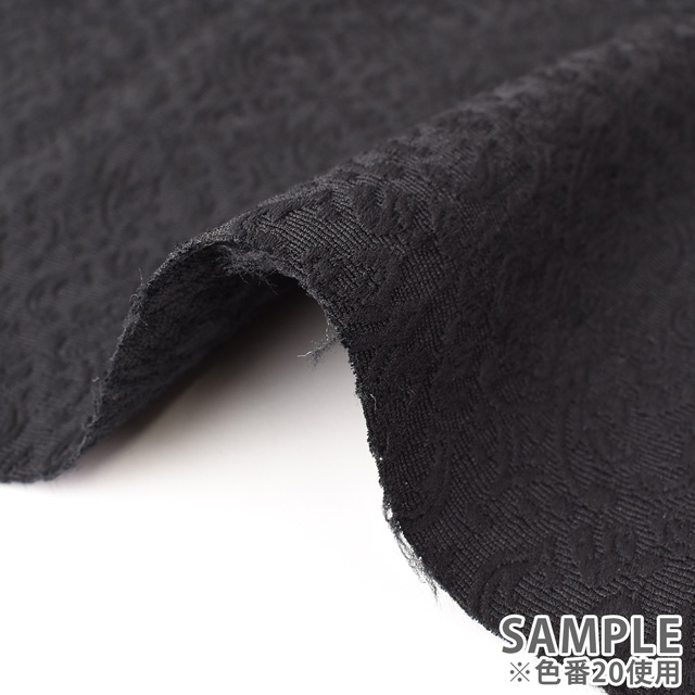 生地 バタフライジャガード(ME7619) 20.ブラック 10Aa05_