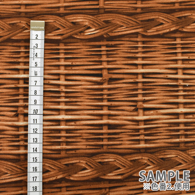 生地 バスケットプリント(MI39403) 1.ベージュ系 09Ae99_