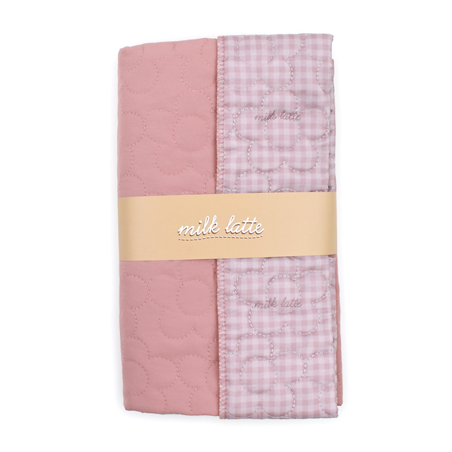 生地 milk latte-ミルクラテ- リバーシブルデザインキルト フラワー/キルティング 幅130cm×長さ50cm 1枚入り 1A.ピンク 99Zz99_