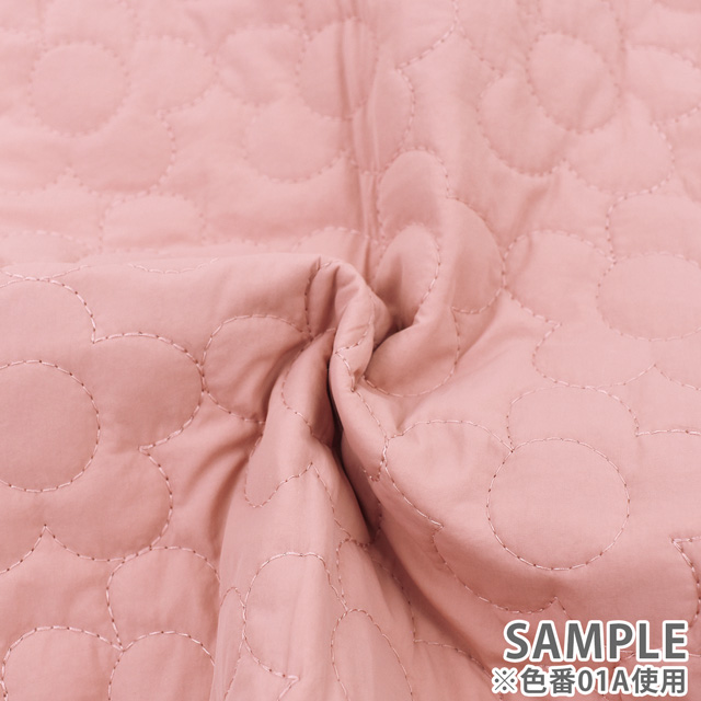 生地 milk latte-ミルクラテ- リバーシブルデザインキルト フラワー/キルティング 幅130cm×長さ50cm 1枚入り 1A.ピンク 99Zz99_