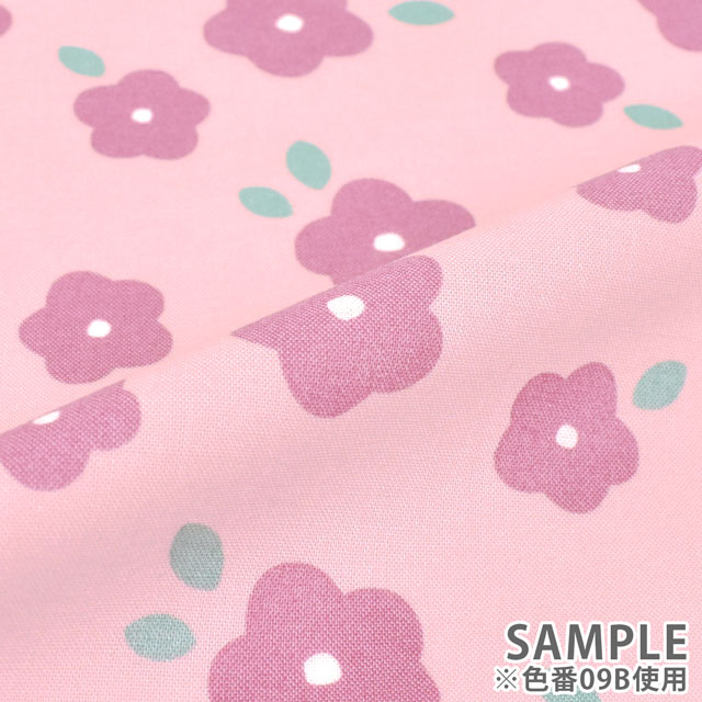 生地 milk latte-ミルクラテ- フラワー/シーチング(MLJS) 9B.ピンク 99Zz99_