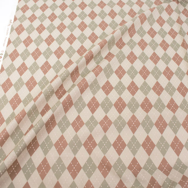 生地 milk latte-ミルクラテ- アーガイル/シーチング(MLJS) 12A.ブラウン 09Ae99_