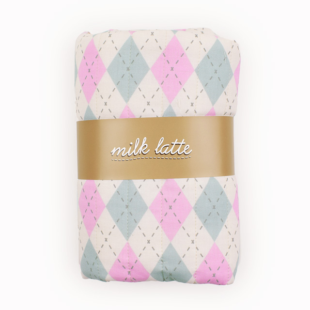 生地 milk latte-ミルクラテ- アーガイル/キルティング 幅105cm×長さ50cm 1枚入り（CQMLJS） 12B.ピンク 99Zz99_