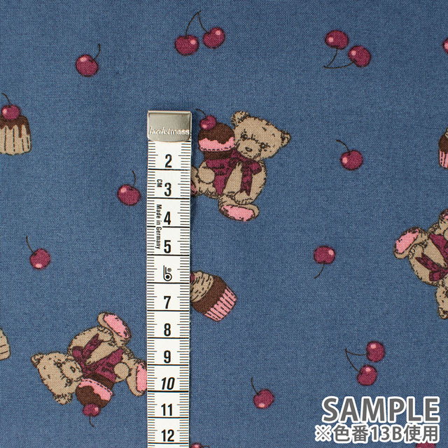 生地 milk latte-ミルクラテ- ベア&チェリー/シーチング(MLJS) 13B.ネイビー 09Ae99_