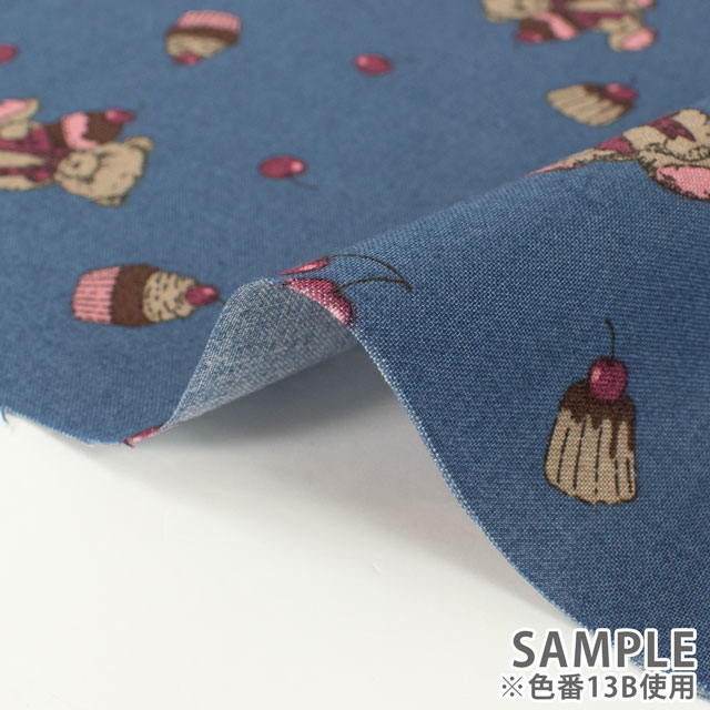 生地 milk latte-ミルクラテ- ベア&チェリー/シーチング(MLJS) 13B.ネイビー 09Ae99_