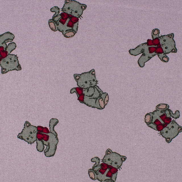 生地 milk latte-ミルクラテ- ねこちゃん/シーチング（MLJS） 14A.パープル 09Ae99_