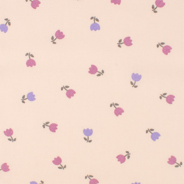 生地 milk latte-ミルクラテ- チューリップ/シーチング(MLJS) 15A.アイボリー 09Ae99_