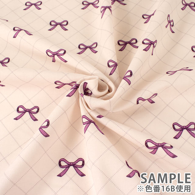 生地 milk latte-ミルクラテ- リボン/シーチング(MLJS) 16A.ピンク 09Ae99_