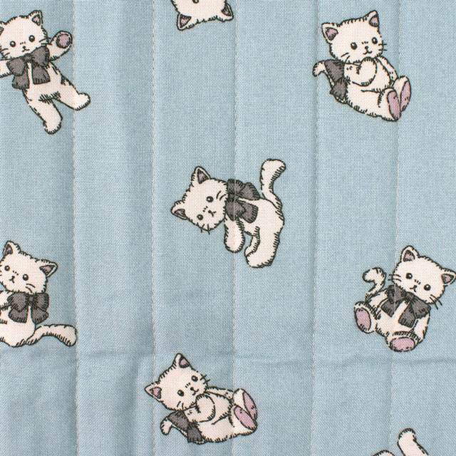 生地 milk latte-ミルクラテ- ねこちゃん/キルティング 幅105cm×長さ50cm 1枚入り(CQMLJS) 14B.ブルー 09Ad07_