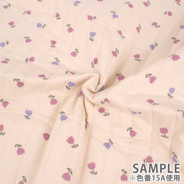 生地 milk latte-ミルクラテ- チューリップ/キルティング 幅105cm×長さ50cm 1枚入り(CQMLJS) 15A.アイボリー 09Ad07_