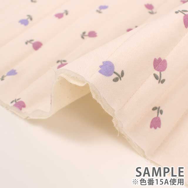 生地 milk latte-ミルクラテ- チューリップ/キルティング 幅105cm×長さ50cm 1枚入り(CQMLJS) 15A.アイボリー 09Ad07_