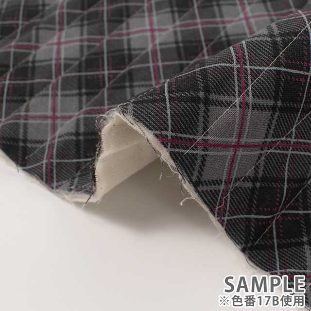 生地 milk latte-ミルクラテ- チェック/キルティング 幅105cm×長さ50cm 1枚入り(CQMLJS) 17B.グレー 09Ad07_