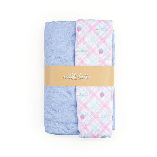 生地 milk latte-ミルクラテ- デニム風デザインキルト ストロベリー/キルティング 約130cm幅×50cmカット(MLDQ) 07A.スカイブルー 09Ad07_