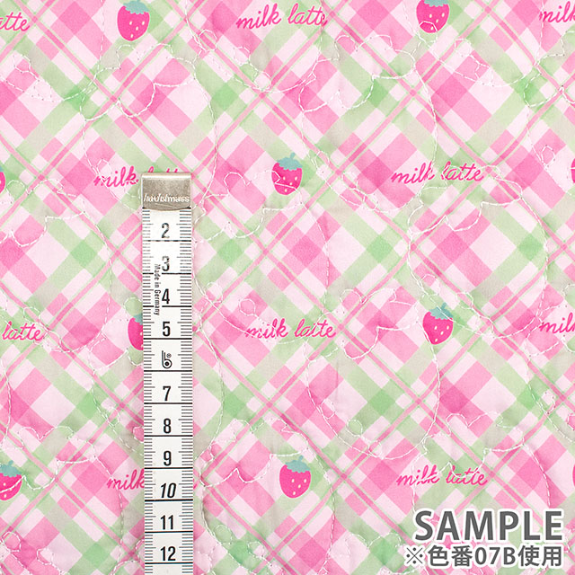 生地 milk latte-ミルクラテ- デニム風デザインキルト ストロベリー/キルティング 約130cm幅×50cmカット(MLDQ) 07A.スカイブルー 09Ad07_