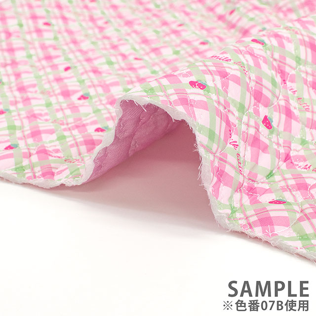 生地 milk latte-ミルクラテ- デニム風デザインキルト ストロベリー/キルティング 約130cm幅×50cmカット(MLDQ) 07A.スカイブルー 09Ad07_