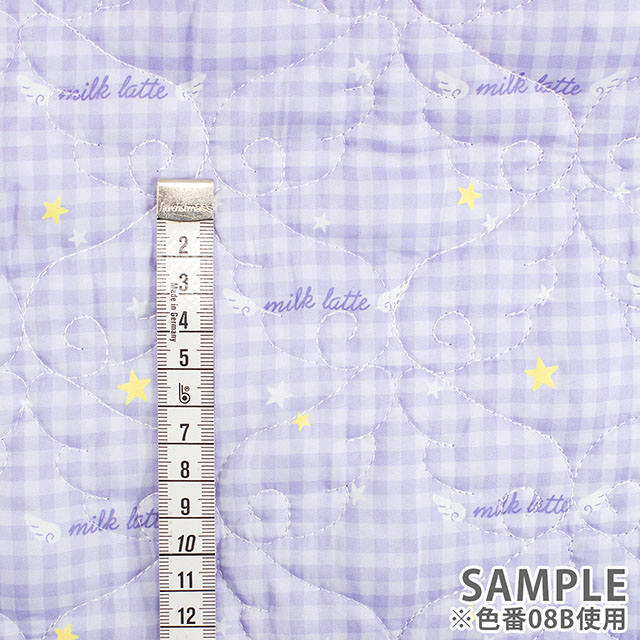 生地 milk latte-ミルクラテ- デニム風デザインキルト エンジェル/キルティング 約130cm幅×50cmカット(MLDQ) 08A.ミントブルー 09Ad07_