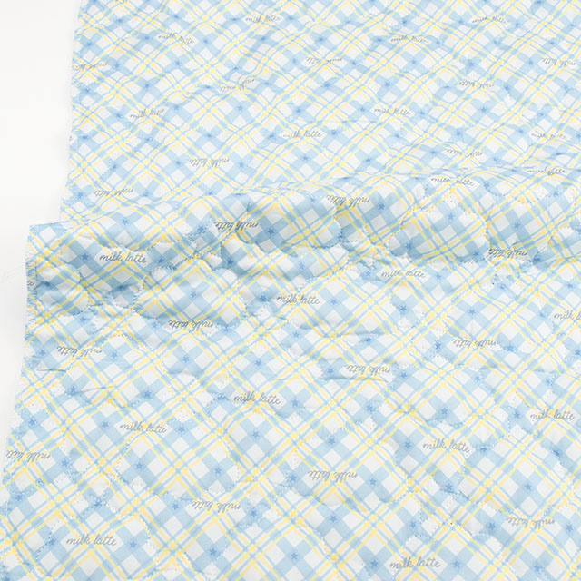 生地 milk latte-ミルクラテ- デニム風デザインキルト ほしぞら/キルティング 約130cm幅×50cmカット(MLDQ) 10B.スカイブルー 09Ad07_