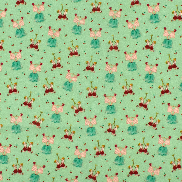 カットクロス ミニチュア生地 くらはしれい さくらんぼ/ローン(MNLK-01) 06Ab99_