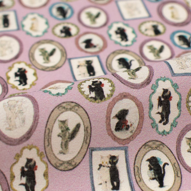 カットクロス ミニチュア生地 くらはしれい 猫の肖像/ローン(MNLK-08) 06Ab99_