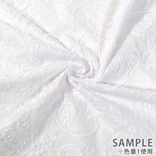 生地 綿レース ペイズリー(M0713016) 9.紺 99Zz99_