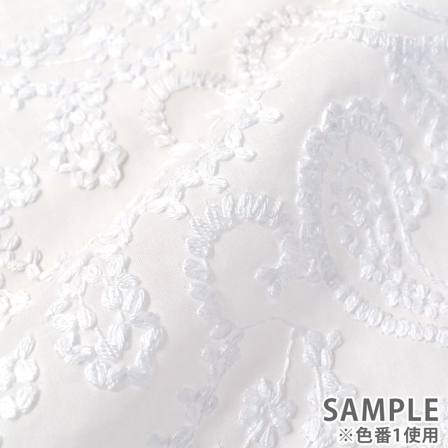 生地 綿レース ペイズリー(M0713016) 9.紺 99Zz99_