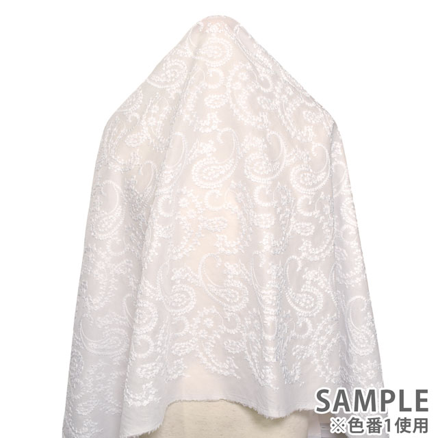 生地 綿レース ペイズリー(M0713016) 9.紺 99Zz99_