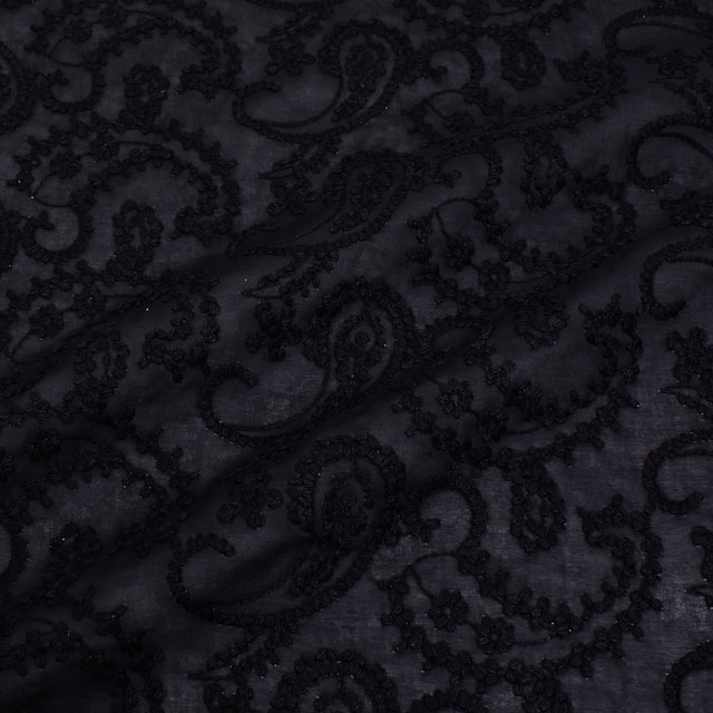 生地 綿レース ペイズリー(M0713016) 9.紺 99Zz99_