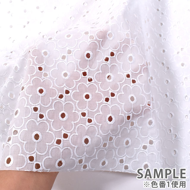 生地 綿レース お花柄(M0742180) 7.ミント 99Zz99_