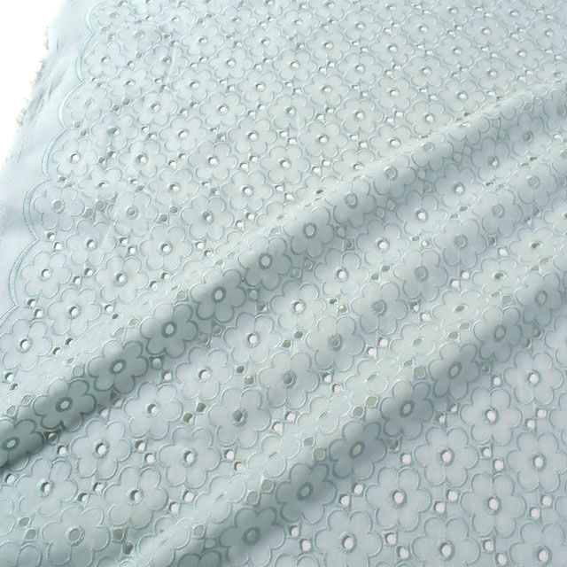 生地 綿レース お花柄(M0742180) 7.ミント 99Zz99_