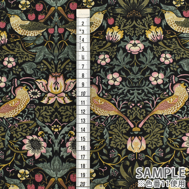 生地 moda-モダ- BEST OF MORRIS STRAWBERRY THIEF いちご泥棒/シーチング(8176) 11.ブラック 09Ac04_