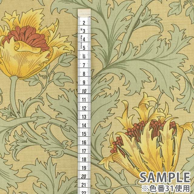 生地 moda-モダ- BEST OF MORRIS ANEMONE アネモネ/シーチング(8217) 34.グレー 09Ac04_