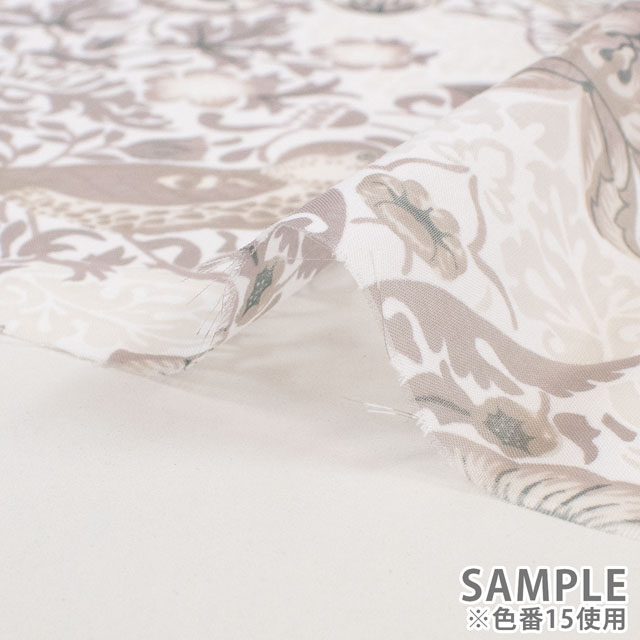 生地 moda-モダ- BEST OF MORRIS STRAWBERRY THIEF いちご泥棒/オパール加工(8076) 15.白×薄グレー 09Ac04_