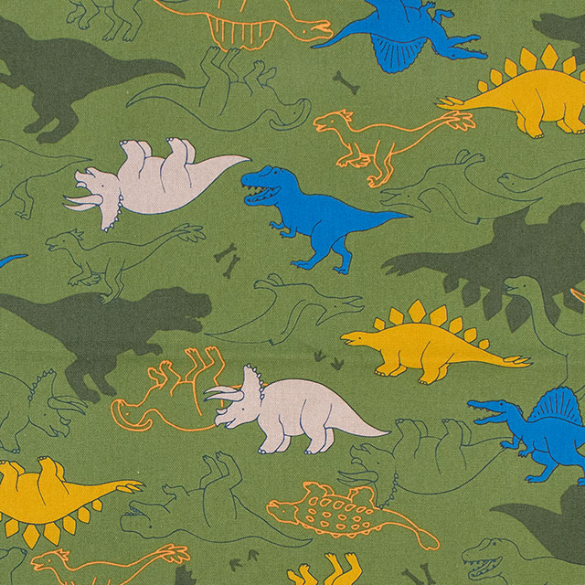 生地 お気に入りシリーズ シルエットダイナソー/オックス(MOWF-166) G.グリーン 09Ae99_