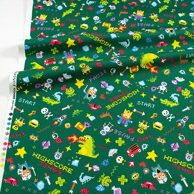 生地 お気に入りシリーズ ピクセルアーケードゲーム/オックス(MOWF-167) G.グリーン 09Ae99_