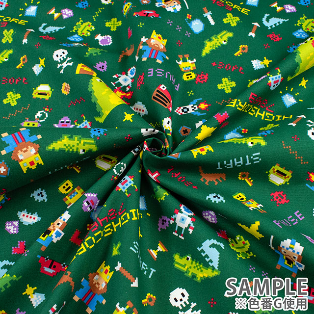 生地 お気に入りシリーズ ピクセルアーケードゲーム/オックス(MOWF-167) BK.ブラック 09Ae99_